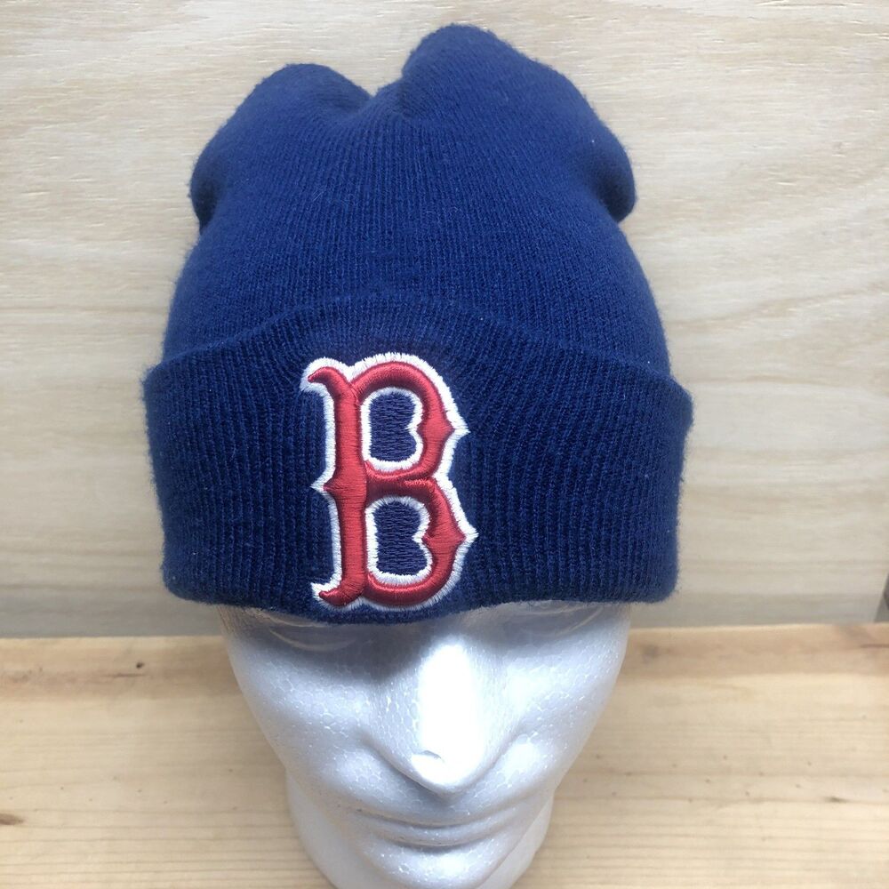 Boston Red Sox Beanie Hat Cap Knit Blue Winter Adult One Size Baseball